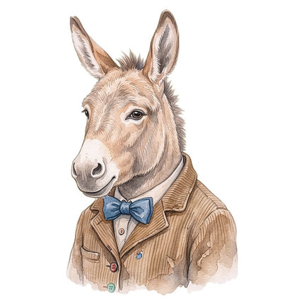 dressed donkey quilt square