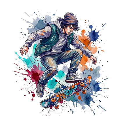 skateboarder fabric panel
