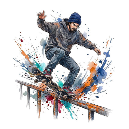 skateboarder fabric panel