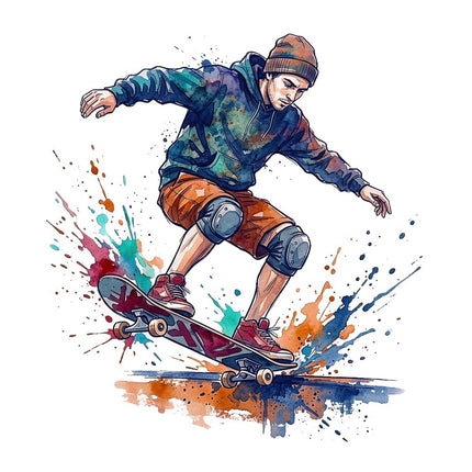 skateboarder square fabric panel