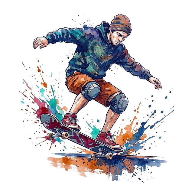 skateboarder square fabric panel