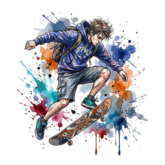 skaterboarder square fabric panel