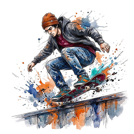 skateboarder fabric panel