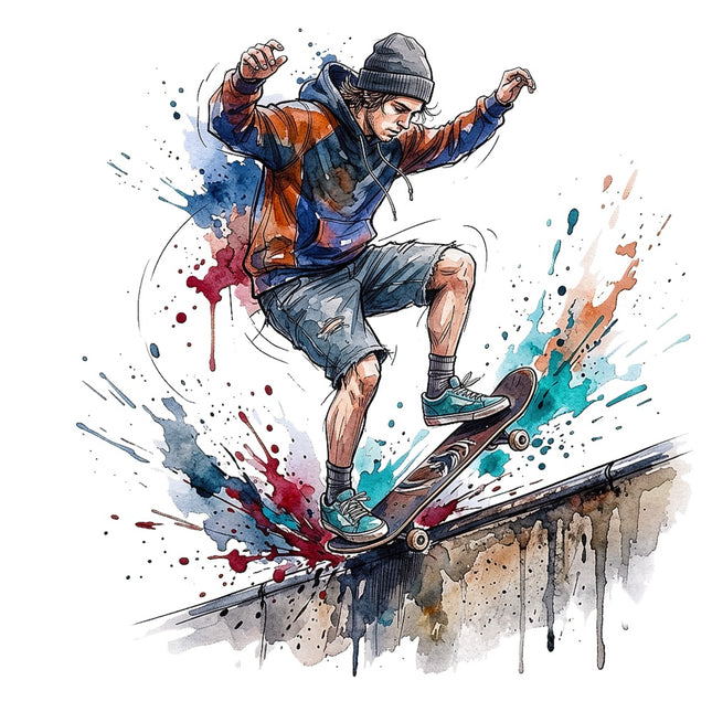 skateboarder fabric panel