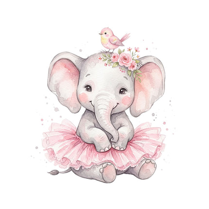 elephant wearing pink tutu quilt square