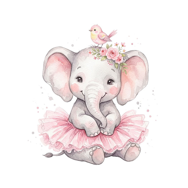 elephant wearing pink tutu quilt square
