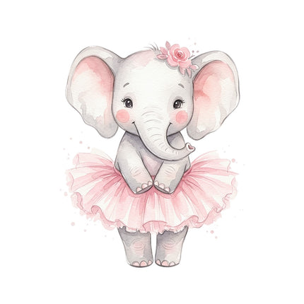 elephant wearing pink tutu fabric panel