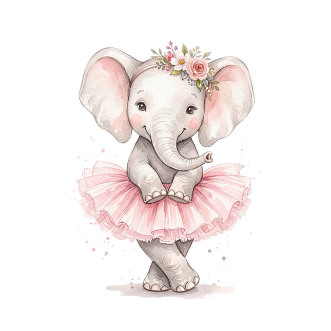 elephant wearing pink tutu fabric panel