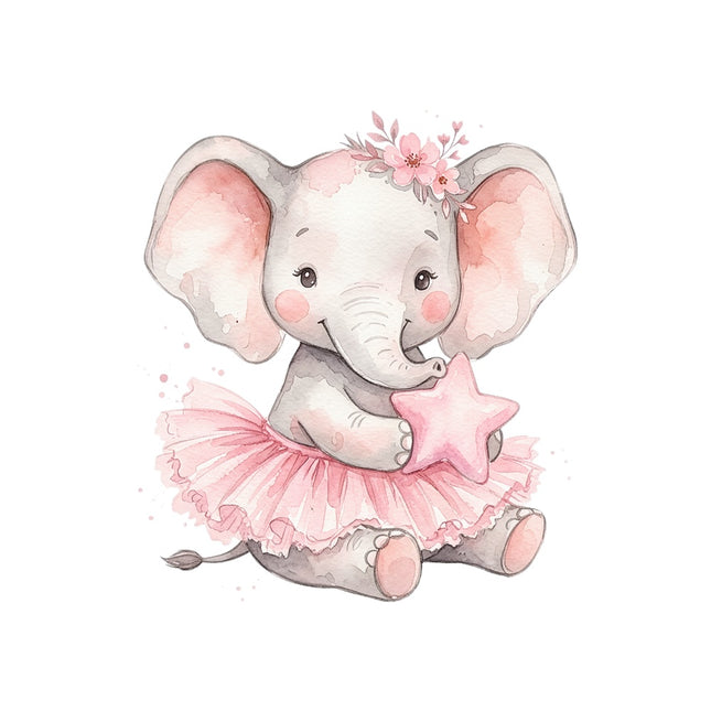 elephant wearing pink tutu fabric panel