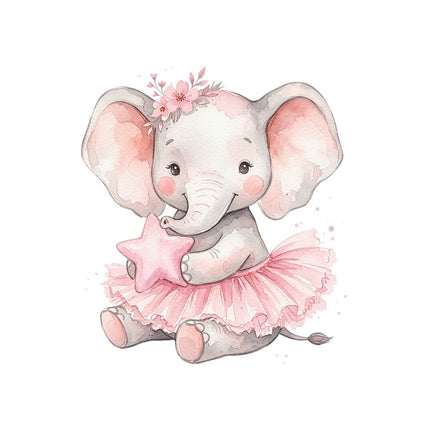 Ballerina Elephant 100% Cotton Fabric Panel Block Quilt Square FLIP-ARS984