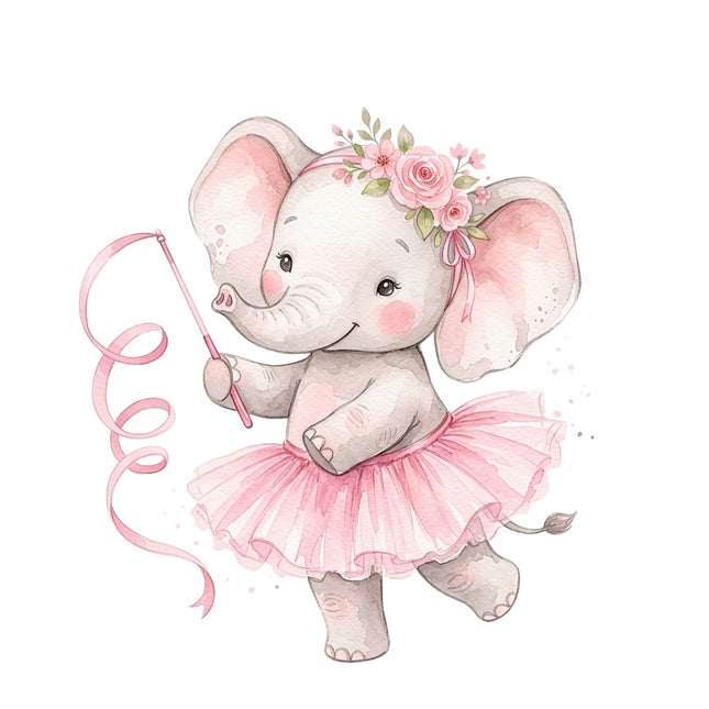 ballerina elephant fabric panel