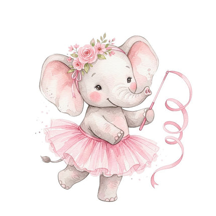 ballerina elephant square fabric panel