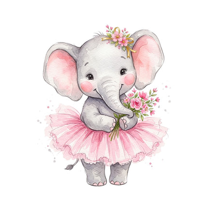 ballerina elephant fabric panel