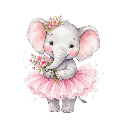 ballerina elephant square fabric panel