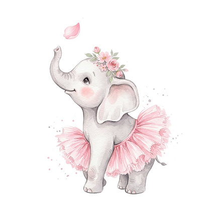 ballerina elephant square fabric panel