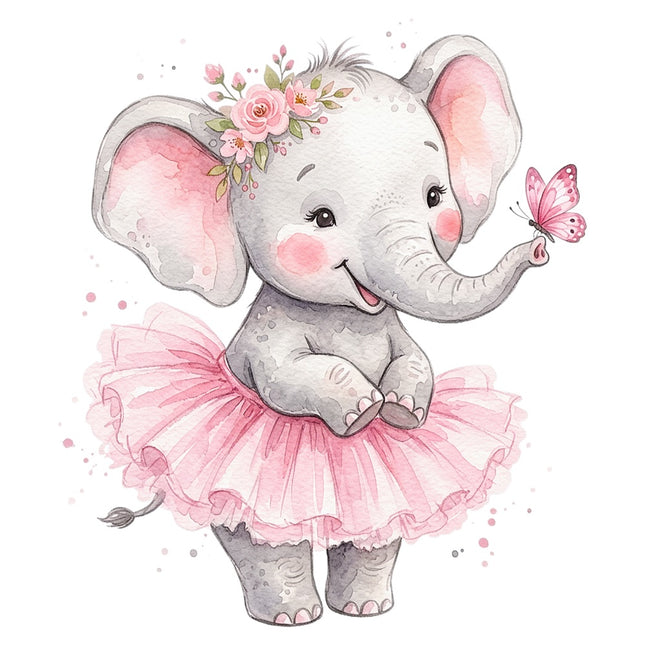 ballerina elephant fabric panel