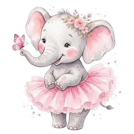 ballerina elephant square fabric panel