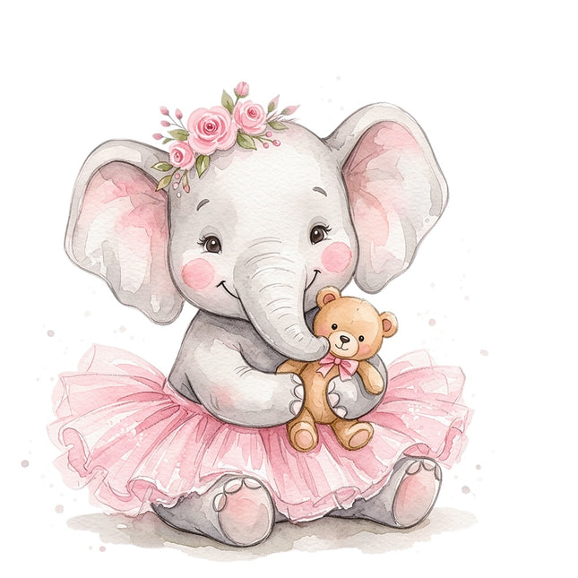 ballerina elephant fabric panel