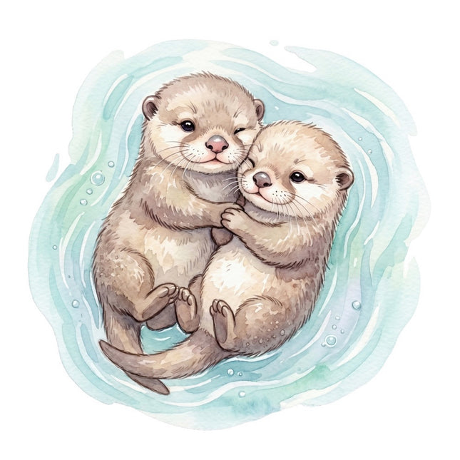 otters square fabric panel