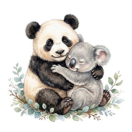 panda bear square fabric panel