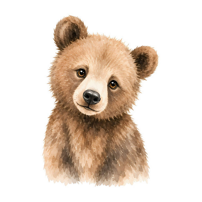 brown bear fabric panel square