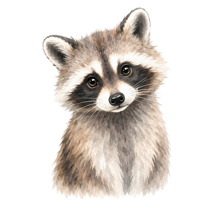 raccoon fabric panel square