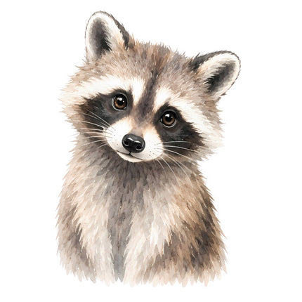 raccoon fabric panel square