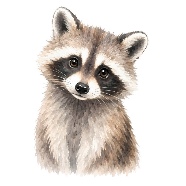 raccoon fabric panel square