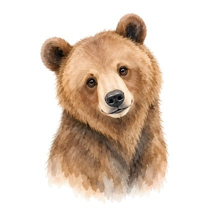 brown bear fabric panel square