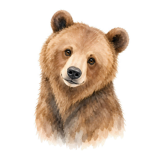 brown bear fabric panel square