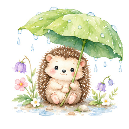hedgehog fabric panel square