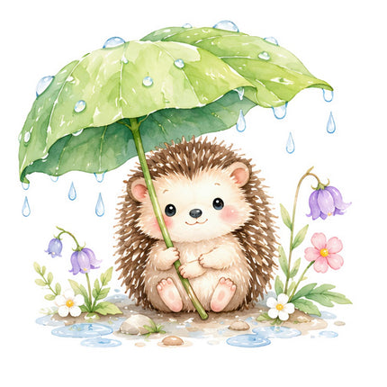 hedgehog fabric panel square