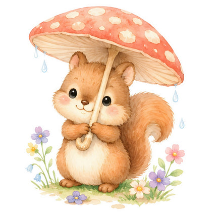 squirrel fabric panel square