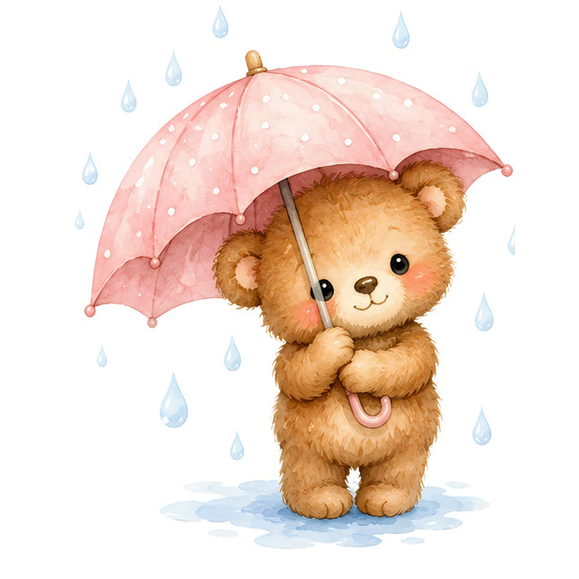 bear with umbrella fabric panel