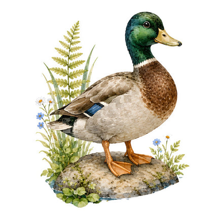 mallard duck fabric panel square