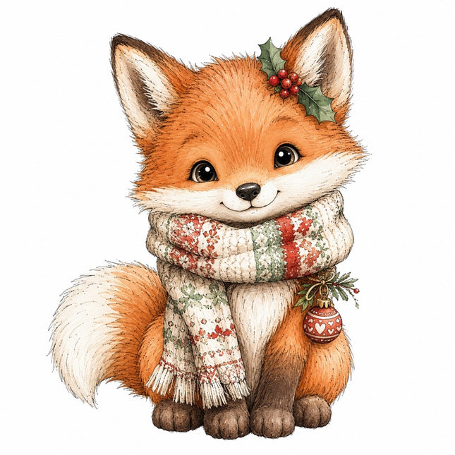 winter fox fabric panel