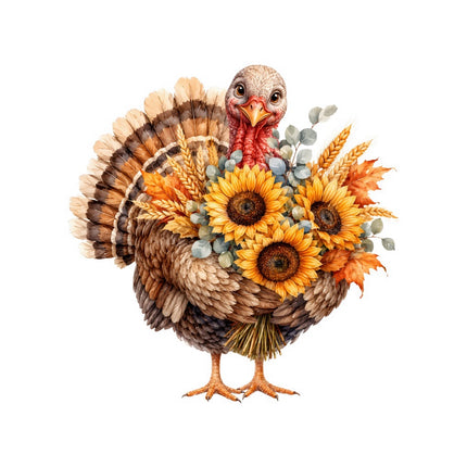 Autumn turkey fabric panel