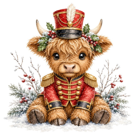 Christmas highland cow quilt square