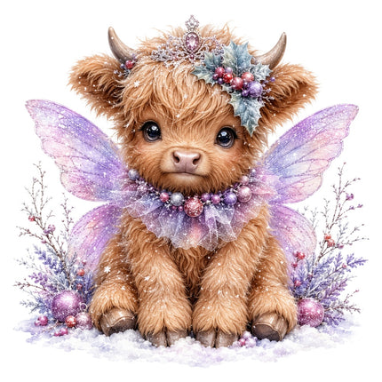 ballerina highland cow quilt square