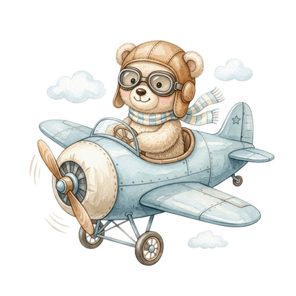 aviation teddy bear quilt square