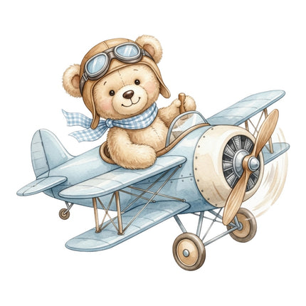 aviation teddy bear quilt square