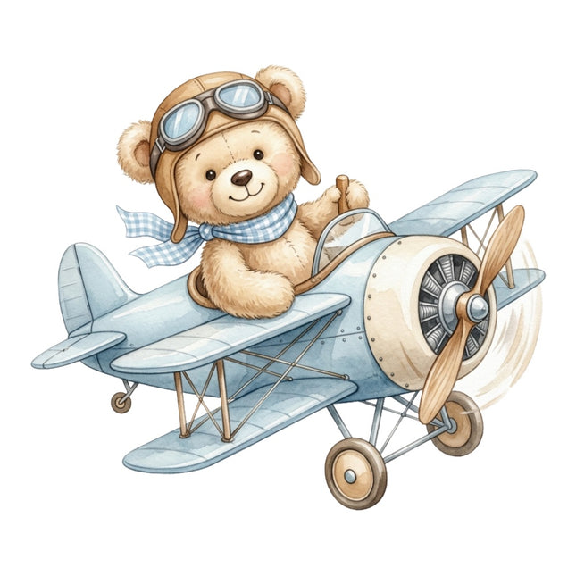 aviation teddy bear quilt square