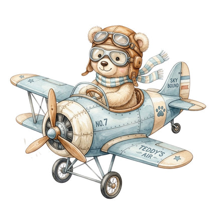 aviation teddy bear quilt square