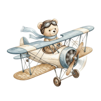 aviation teddy bear fabric panel