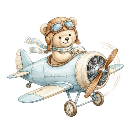 aviation teddy bear fabric panel