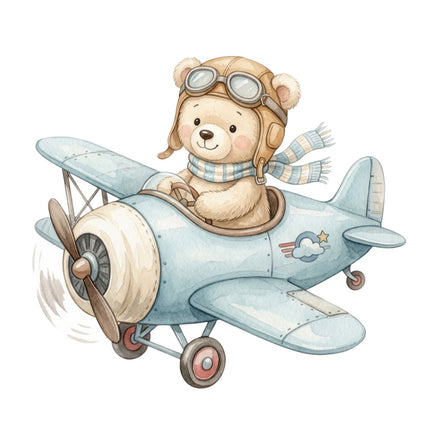 aviation teddy bear fabric panel