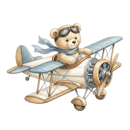aviation teddy bear fabric panel
