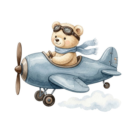 aviation teddy bear fabric panel