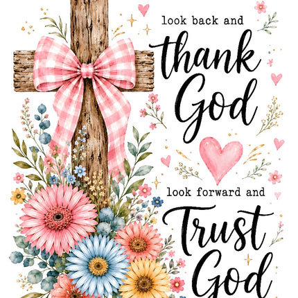 look back and thank God fabric panel