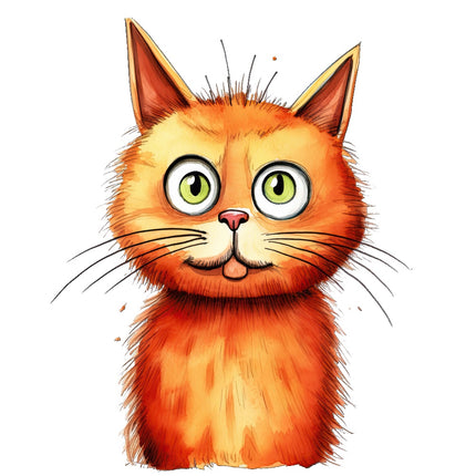 humor orange cat fabric panel